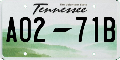 TN license plate A0271B