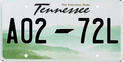 TN license plate A0272L
