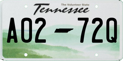 TN license plate A0272Q