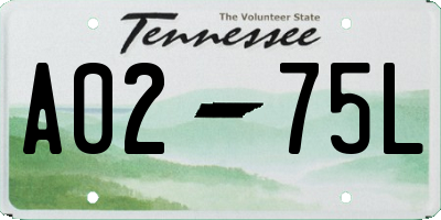 TN license plate A0275L
