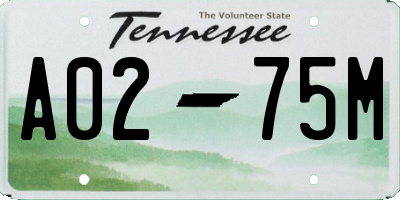 TN license plate A0275M