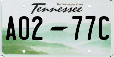 TN license plate A0277C