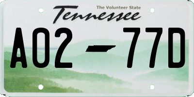 TN license plate A0277D
