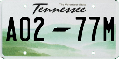TN license plate A0277M