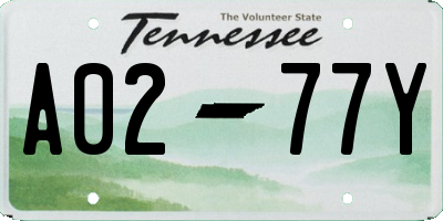 TN license plate A0277Y