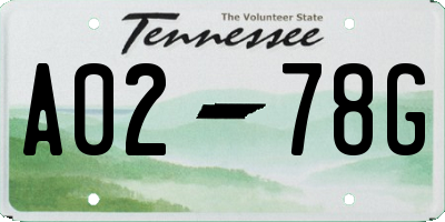 TN license plate A0278G