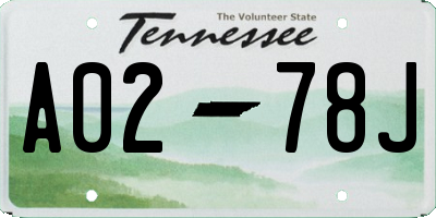 TN license plate A0278J