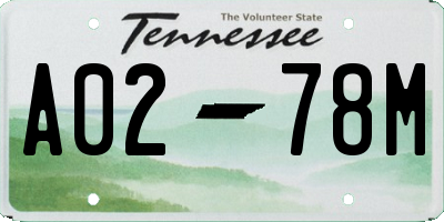 TN license plate A0278M