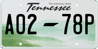 TN license plate A0278P