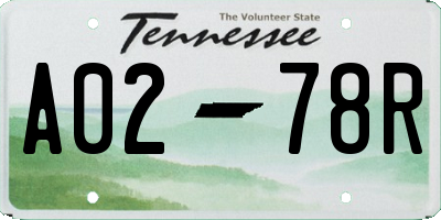 TN license plate A0278R