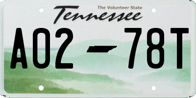 TN license plate A0278T