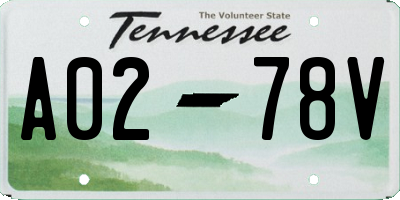 TN license plate A0278V