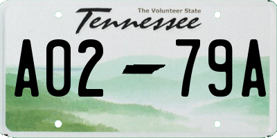 TN license plate A0279A