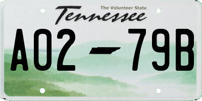 TN license plate A0279B