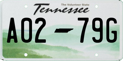 TN license plate A0279G