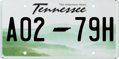 TN license plate A0279H