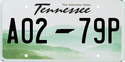 TN license plate A0279P