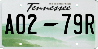 TN license plate A0279R