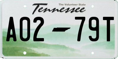 TN license plate A0279T