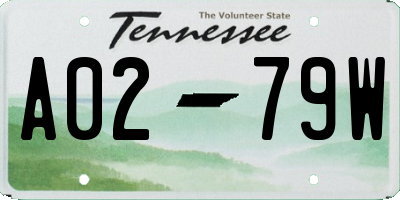 TN license plate A0279W