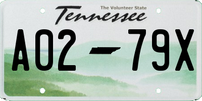 TN license plate A0279X