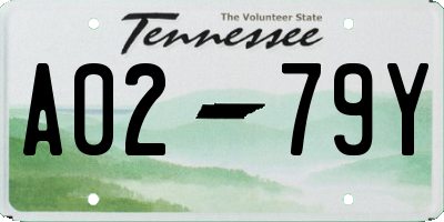 TN license plate A0279Y