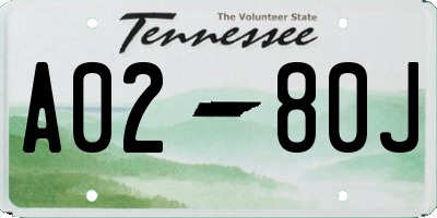 TN license plate A0280J