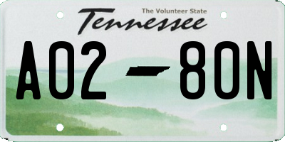 TN license plate A0280N