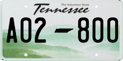 TN license plate A0280O