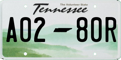 TN license plate A0280R