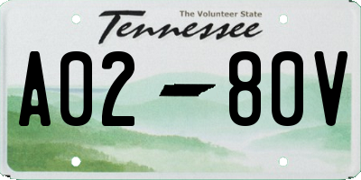 TN license plate A0280V