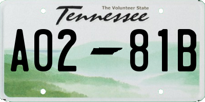 TN license plate A0281B