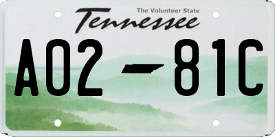 TN license plate A0281C