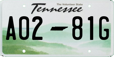 TN license plate A0281G