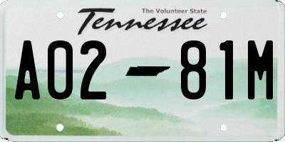 TN license plate A0281M