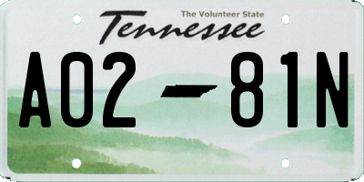 TN license plate A0281N