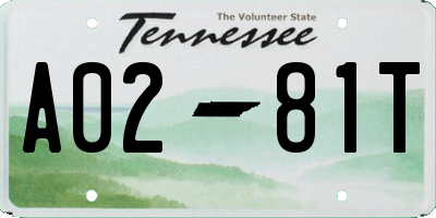 TN license plate A0281T