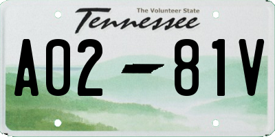 TN license plate A0281V