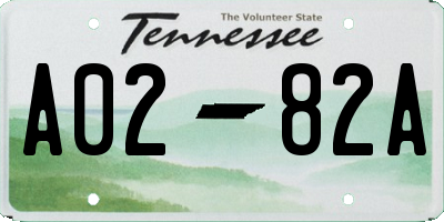 TN license plate A0282A