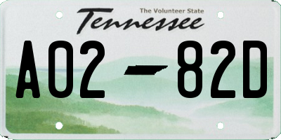 TN license plate A0282D