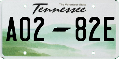 TN license plate A0282E