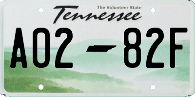 TN license plate A0282F