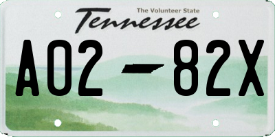 TN license plate A0282X