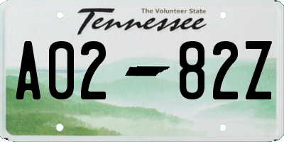 TN license plate A0282Z