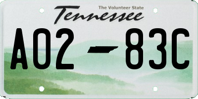 TN license plate A0283C