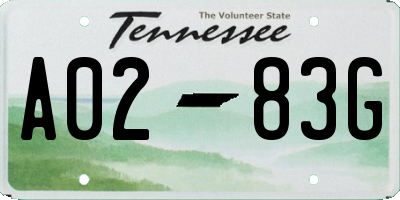 TN license plate A0283G