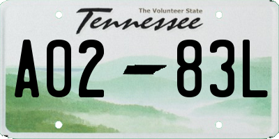 TN license plate A0283L