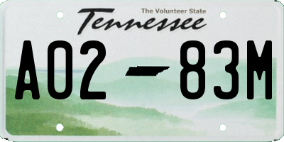 TN license plate A0283M