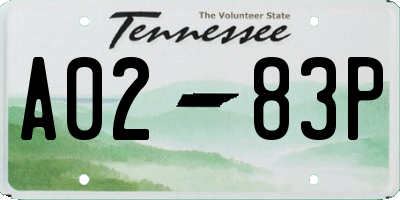 TN license plate A0283P