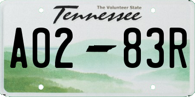 TN license plate A0283R